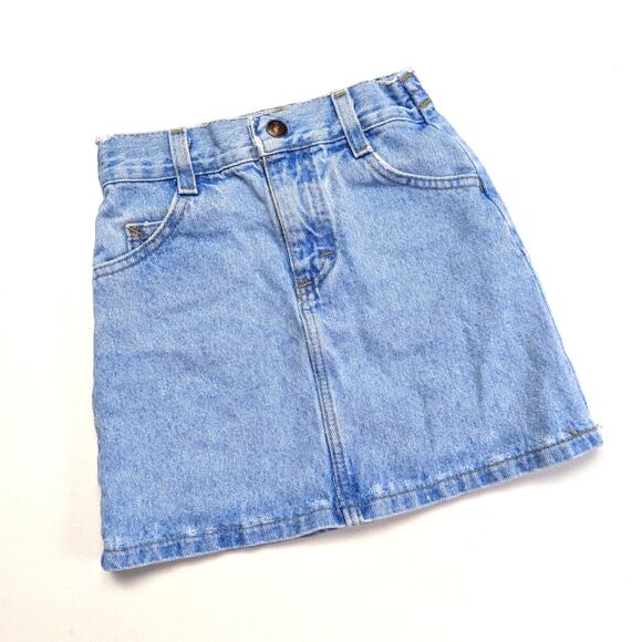 Vintage Lee Skirt Girls Size 5 Light Wash Mini Denim - Picture 1 of 7